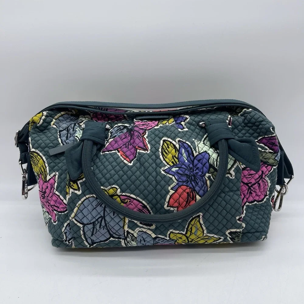 Vera Bradley Falling Flowers Multi-Strap Duffel Bag 21605-112 Quilted Tote Bag